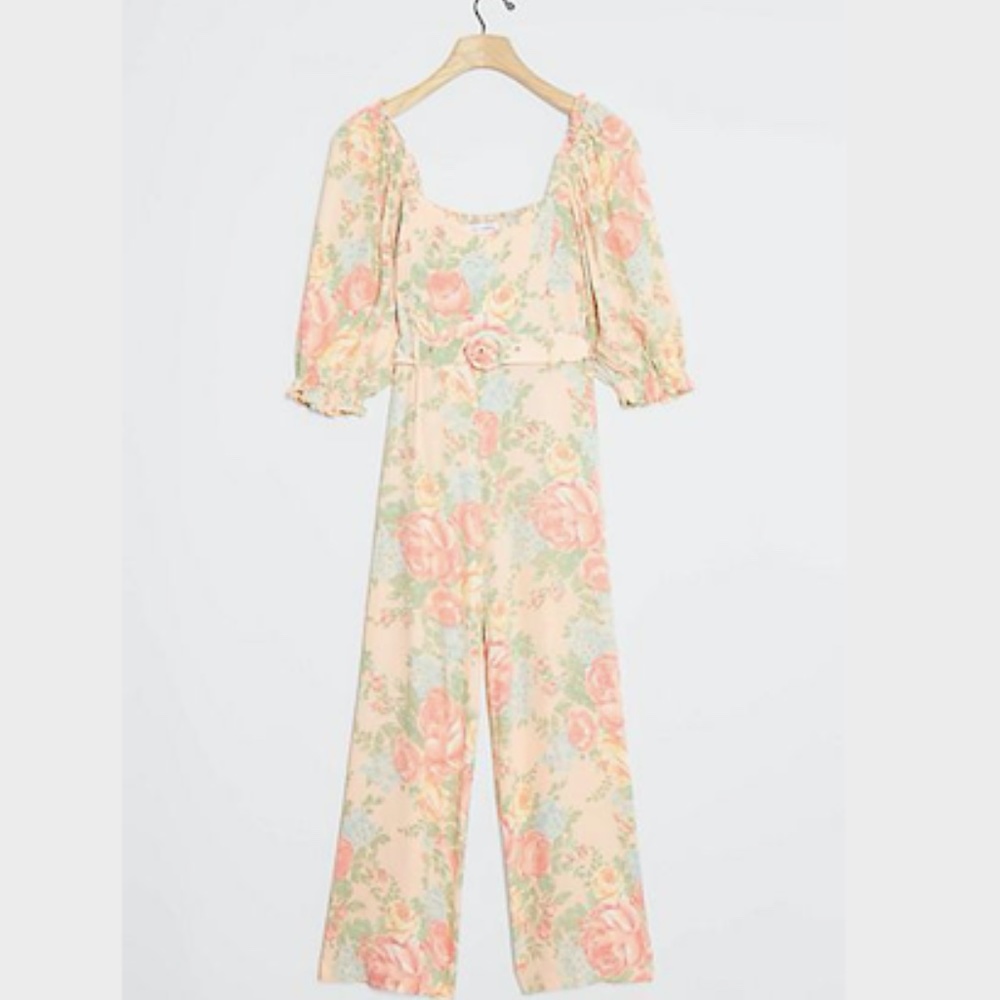 NWT Faithfull the Brand Floral Jumpsuit Peach